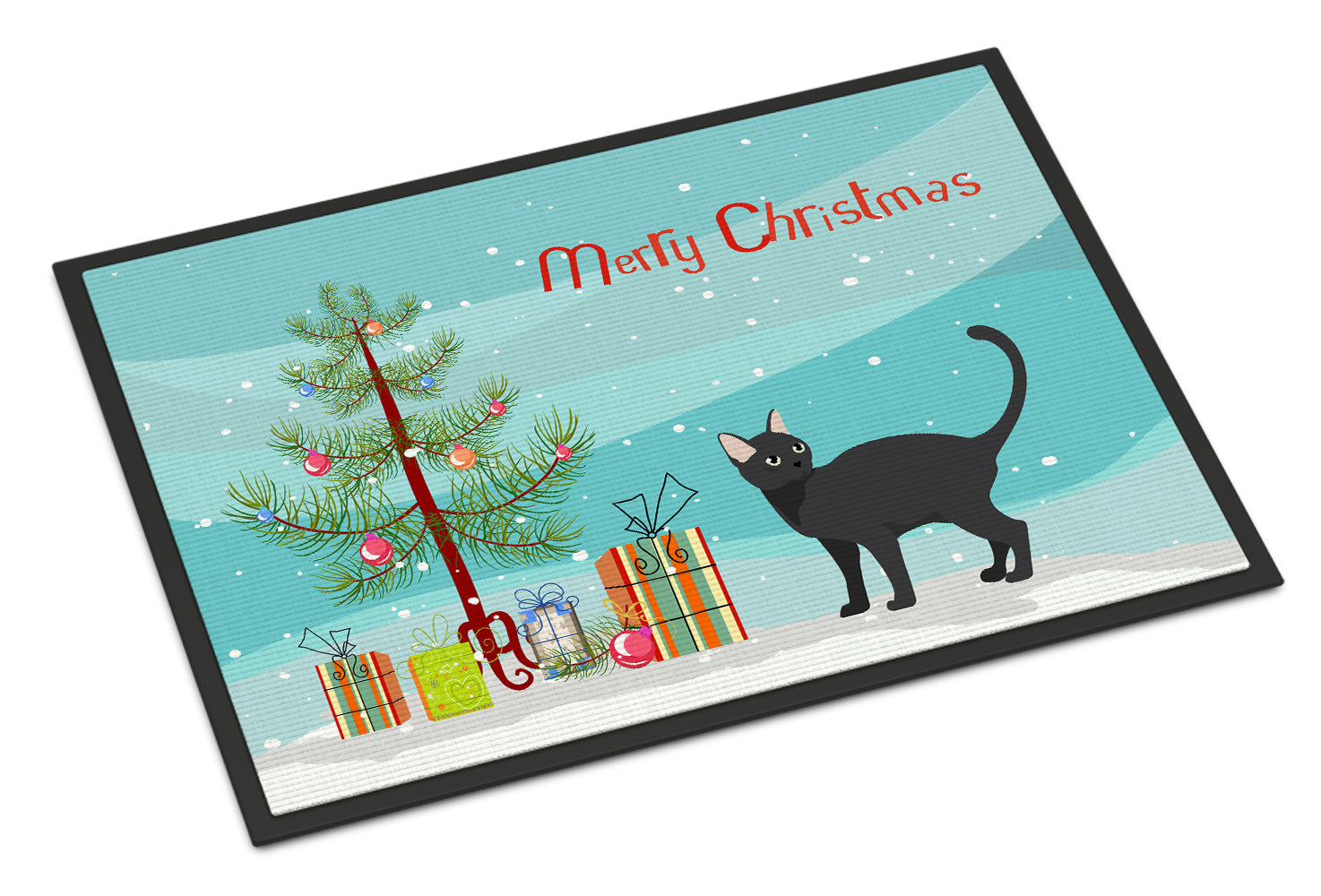 Malayan #2 Cat Merry Christmas Indoor or Outdoor Mat 18x27 CK4651MAT - the-store.com