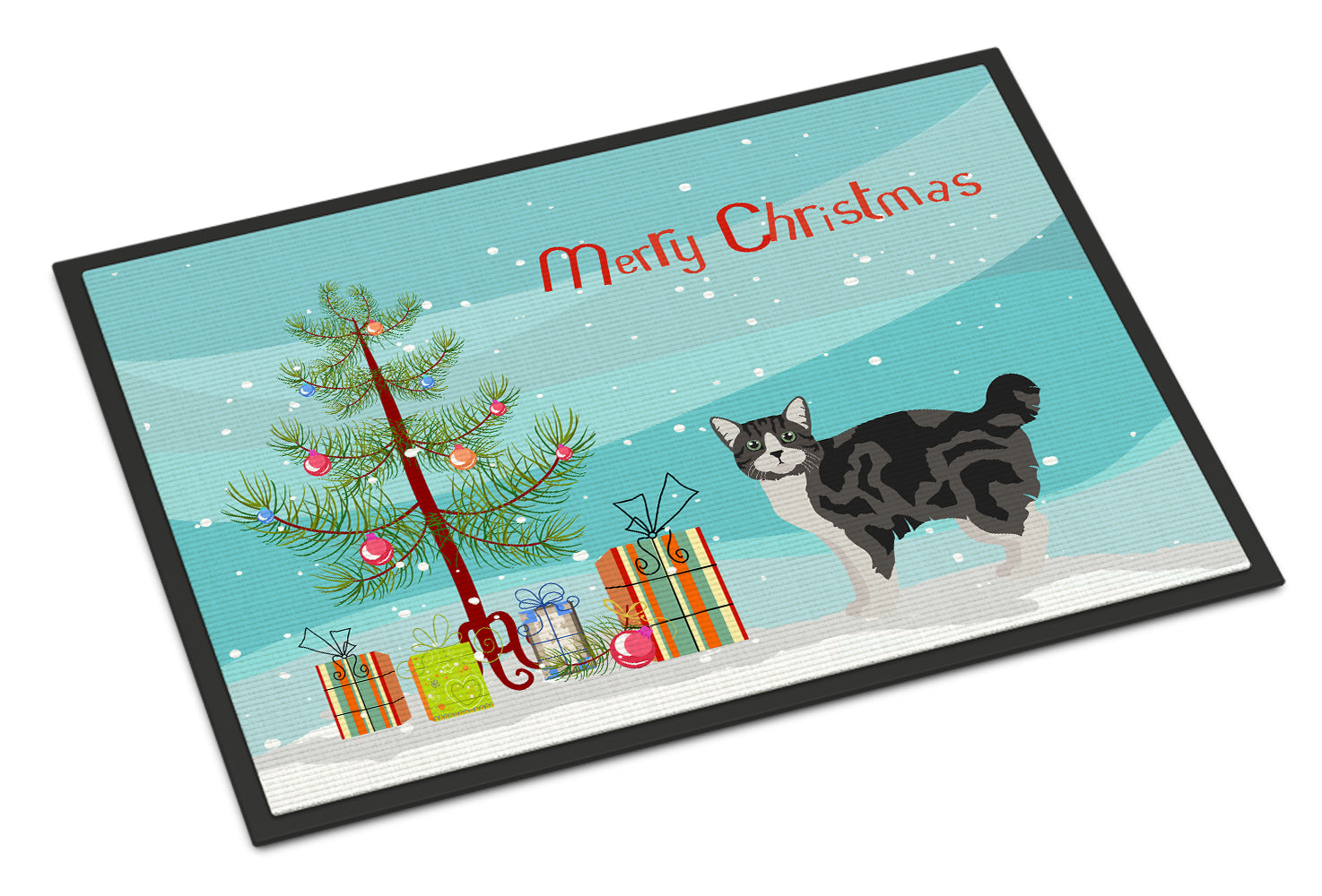 Manx #1 Cat Merry Christmas Indoor or Outdoor Mat 18x27 CK4652MAT - the-store.com