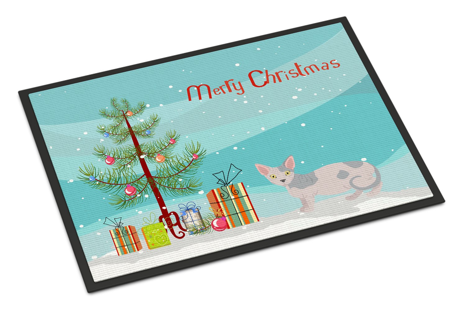 Minskin Cat Merry Christmas Indoor or Outdoor Mat 24x36 CK4655JMAT by Caroline's Treasures