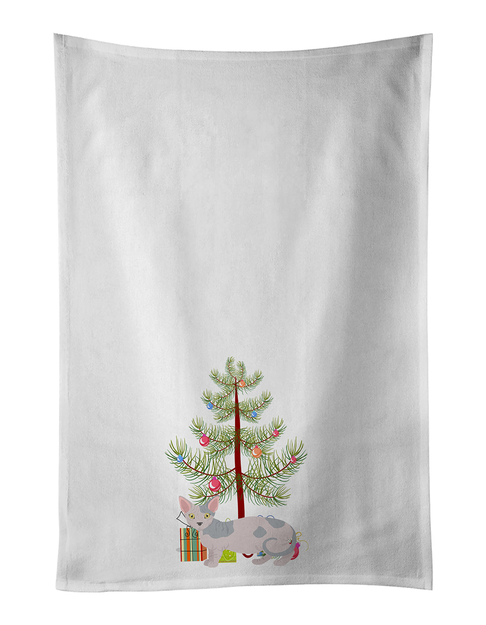 Buy this Minskin Cat Merry Christmas White Kitchen Towel Set of 2