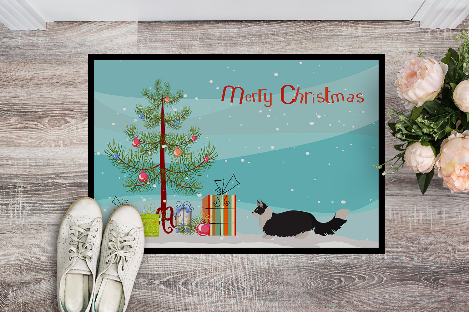 Napoleon #2 Cat Merry Christmas Indoor or Outdoor Mat 18x27 CK4660MAT - the-store.com