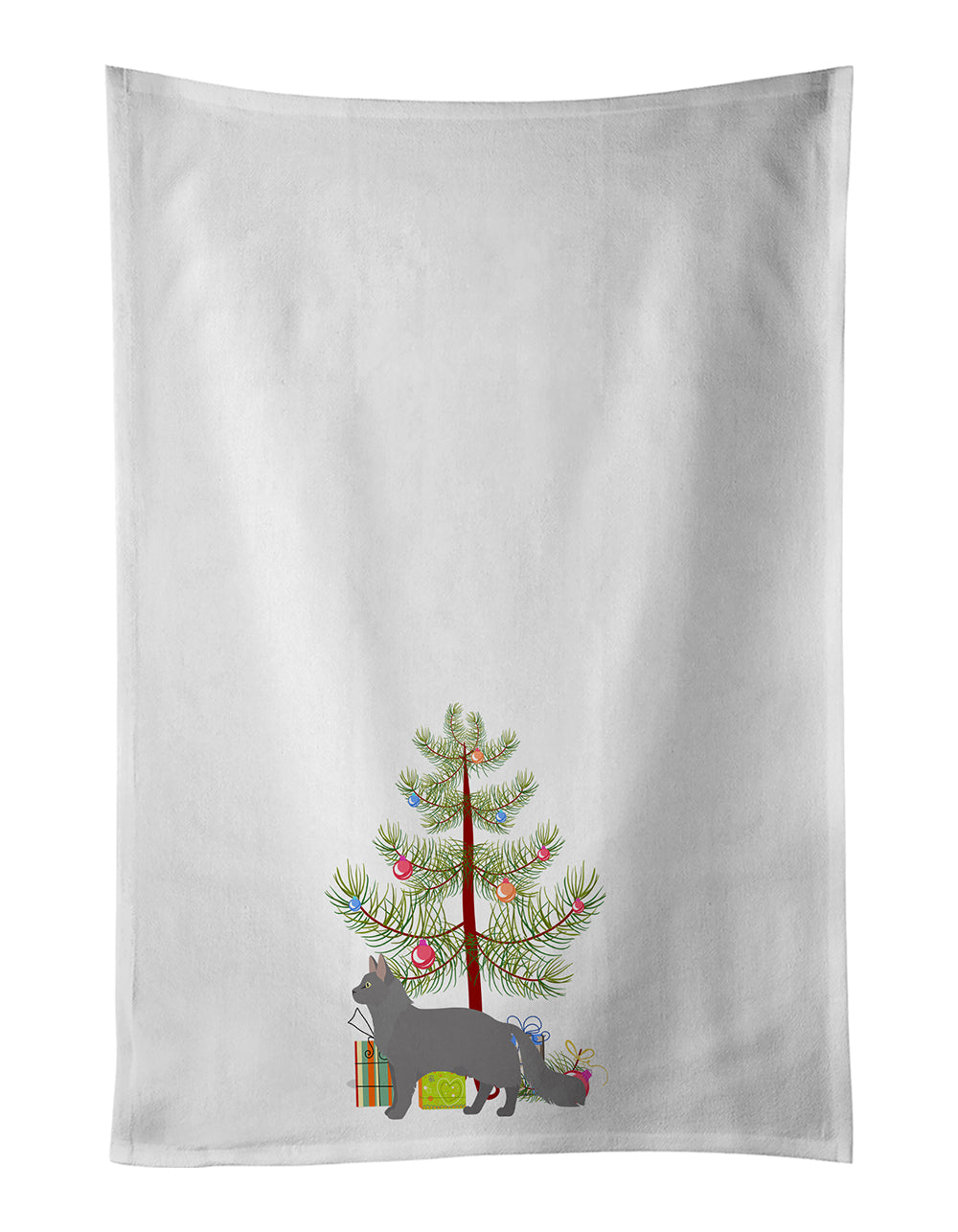 Buy this Nebelung #2 Cat Merry Christmas White Kitchen Towel Set of 2