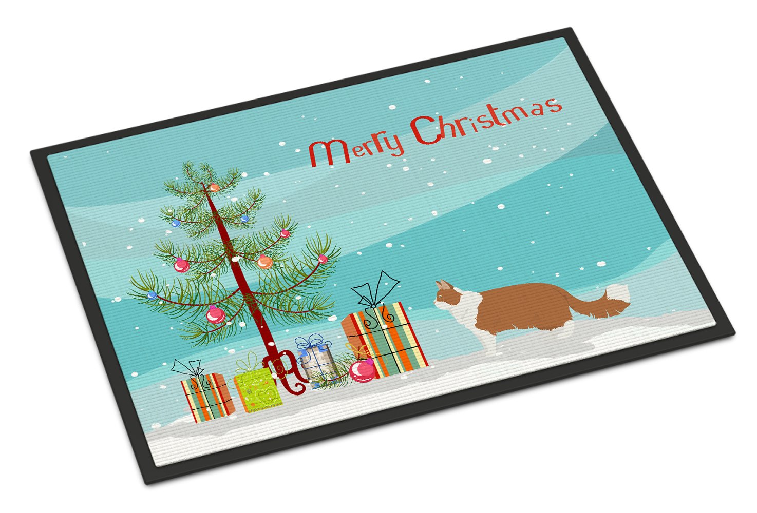 Norwegian Forest #2 Cat Merry Christmas Indoor or Outdoor Mat 24x36 CK4665JMAT by Caroline's Treasures