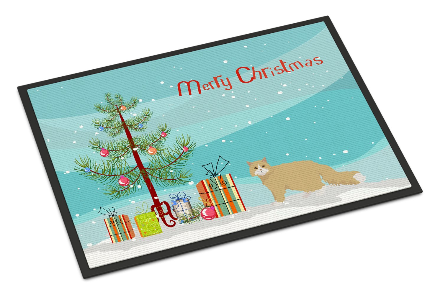 Oregon Rex Cat Merry Christmas Indoor or Outdoor Mat 24x36 CK4668JMAT by Caroline's Treasures