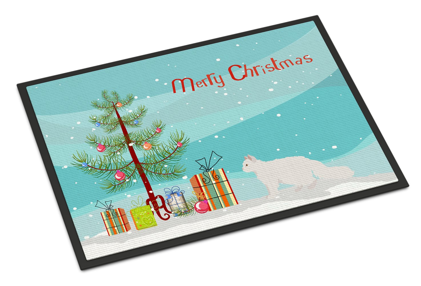 Oregon Rex #2 Cat Merry Christmas Indoor or Outdoor Mat 24x36 CK4669JMAT by Caroline's Treasures