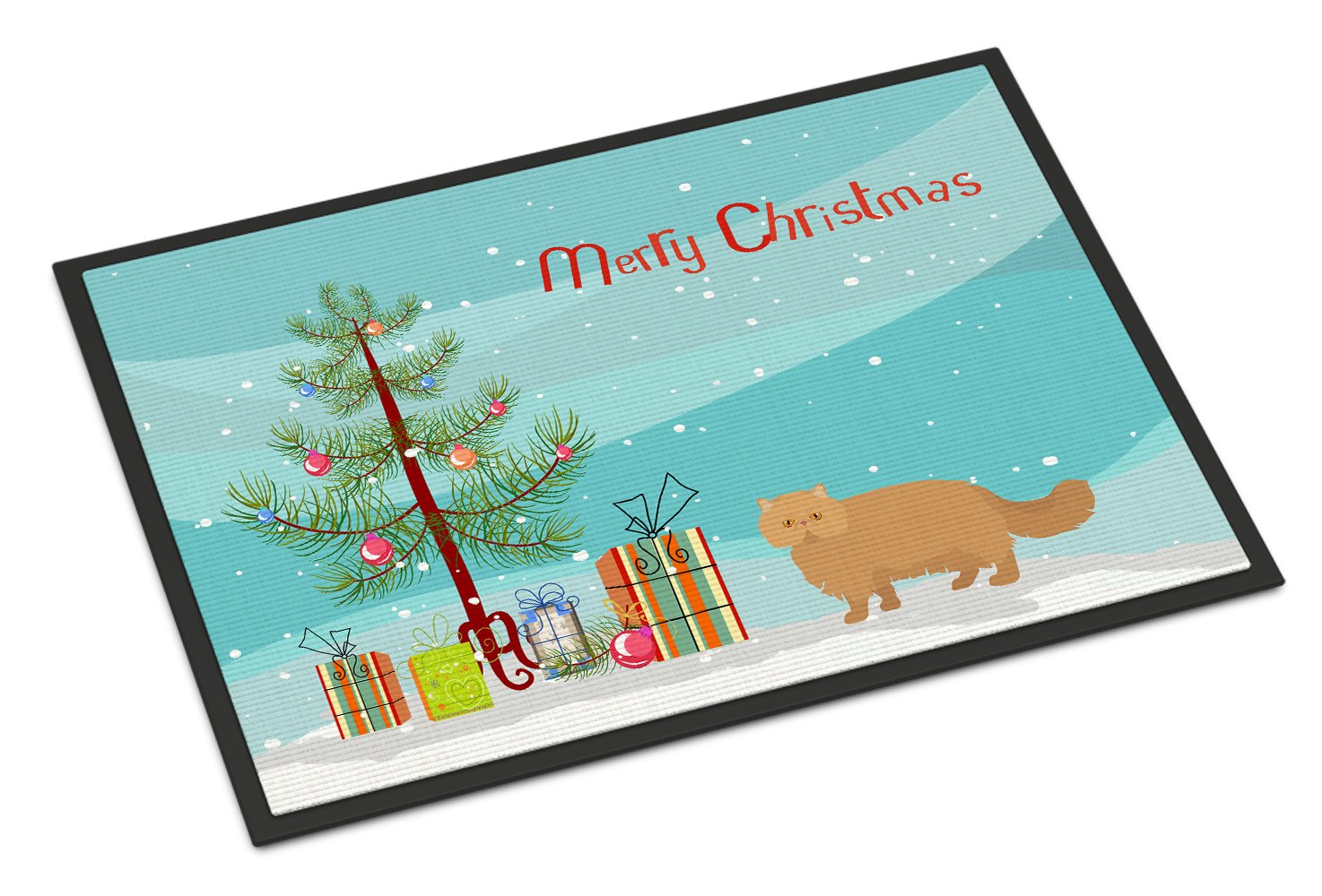 Persian Modern Cat Merry Christmas Indoor or Outdoor Mat 24x36 CK4678JMAT by Caroline's Treasures