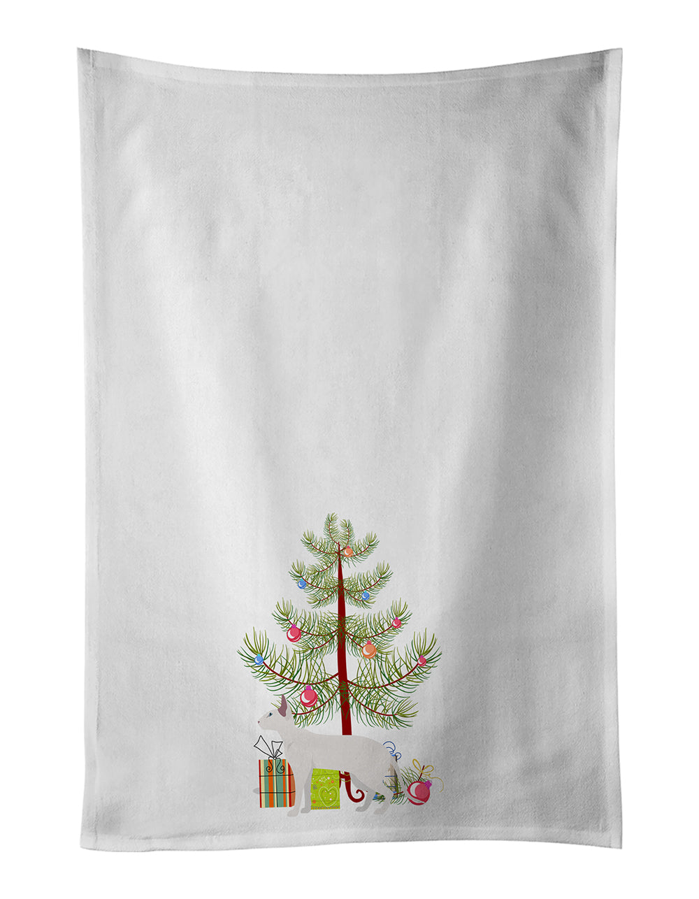 Buy this Peterbald #2 Cat Merry Christmas White Kitchen Towel Set of 2