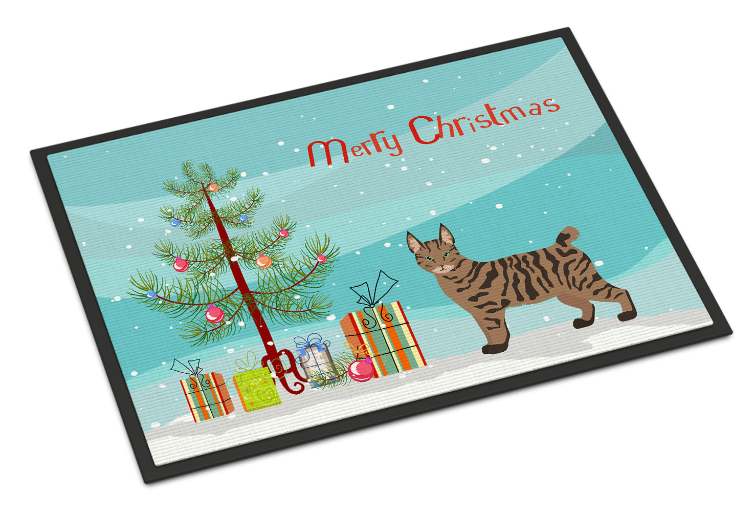 Pixie Bob #1 Cat Merry Christmas Indoor or Outdoor Mat 18x27 CK4684MAT - the-store.com