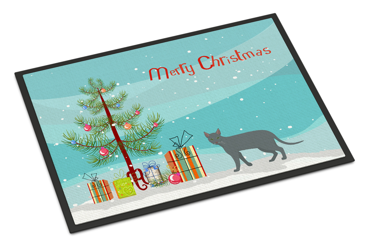 Raas Cat Merry Christmas Indoor or Outdoor Mat 18x27 CK4689MAT - the-store.com