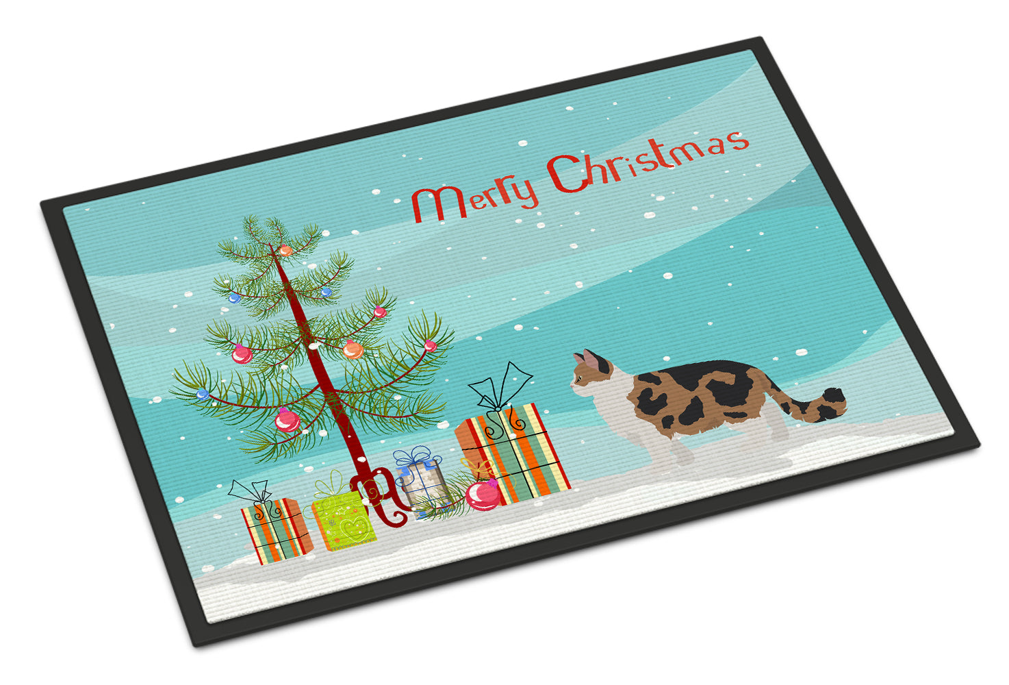 Ragamuffin #2 Cat Merry Christmas Indoor or Outdoor Mat 18x27 CK4691MAT - the-store.com