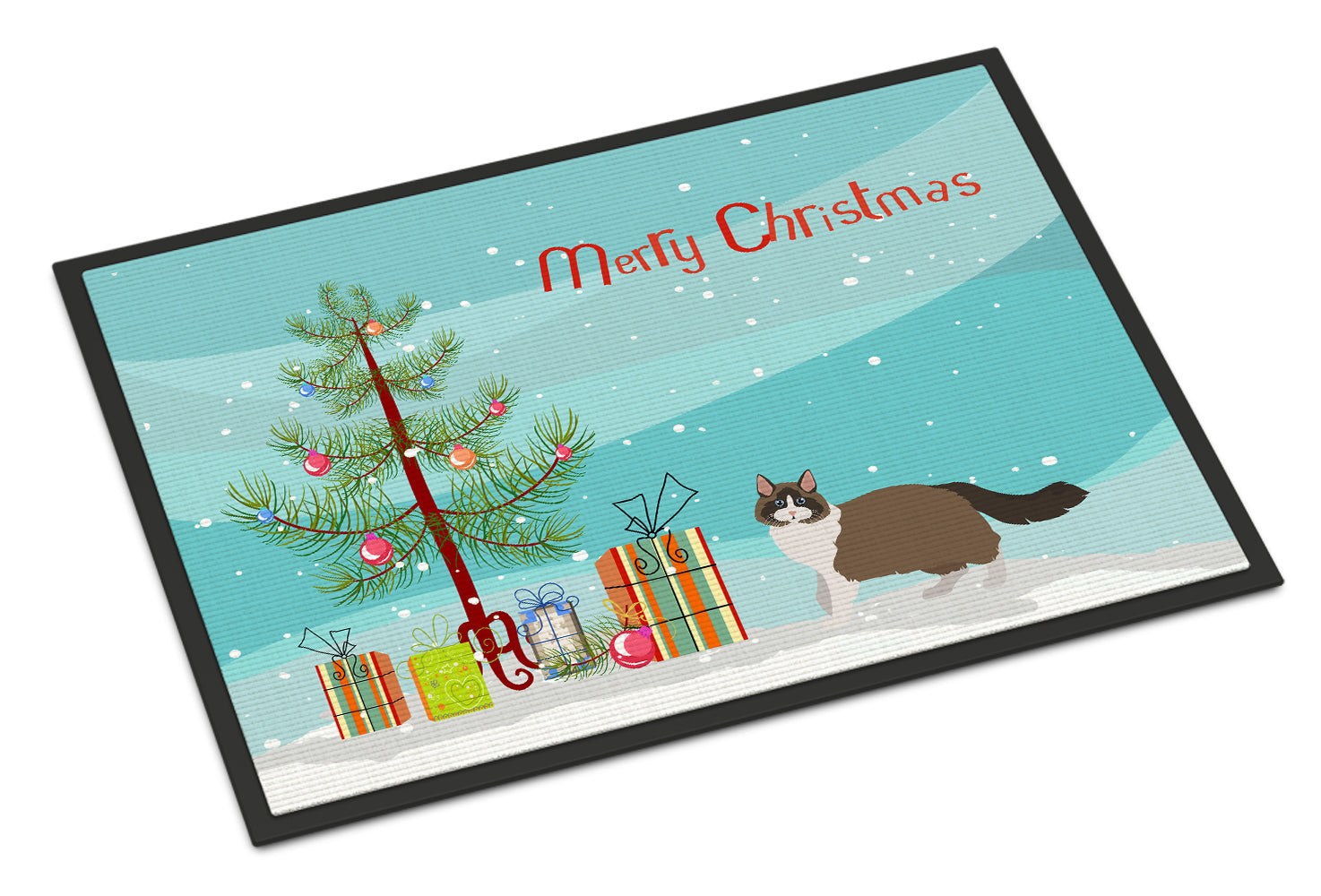 Ragdoll #1 Cat Merry Christmas Indoor or Outdoor Mat 18x27 CK4692MAT - the-store.com