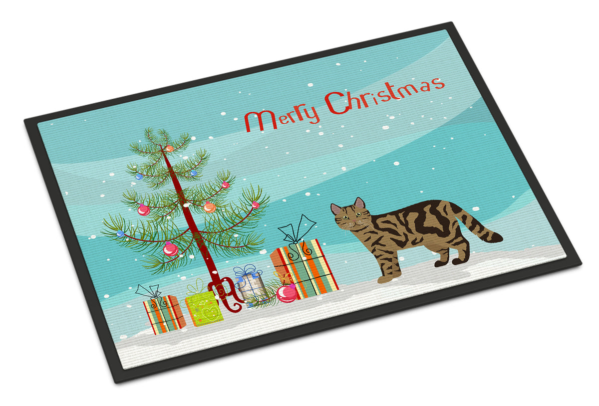 Scottish Straight #2 Cat Merry Christmas Indoor or Outdoor Mat 18x27 CK4706MAT - the-store.com