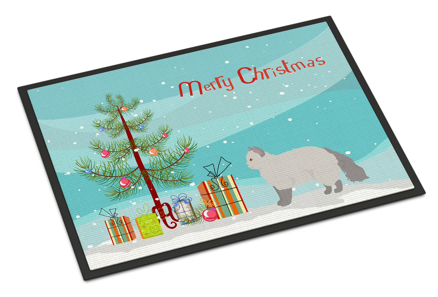 Selkirk Rex #2 Cat Merry Christmas Indoor or Outdoor Mat 18x27 CK4708MAT - the-store.com