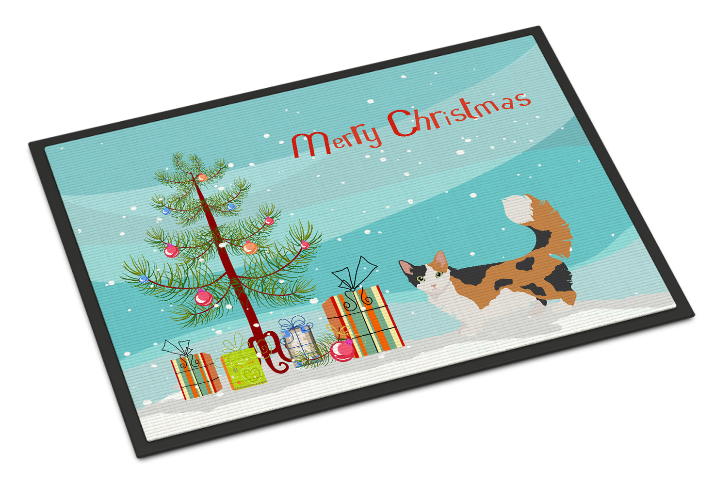 Skookum Cat Merry Christmas Indoor or Outdoor Mat 18x27 CK4717MAT - the-store.com