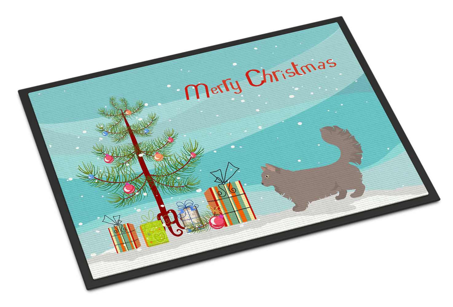 Skookum #2 Cat Merry Christmas Indoor or Outdoor Mat 18x27 CK4718MAT - the-store.com