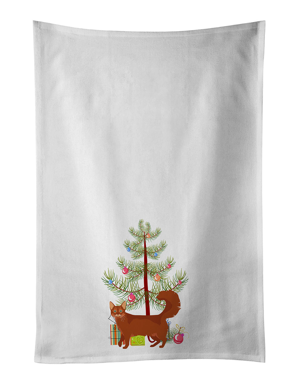 Buy this Somali Cat Merry Christmas White Kitchen Towel Set of 2