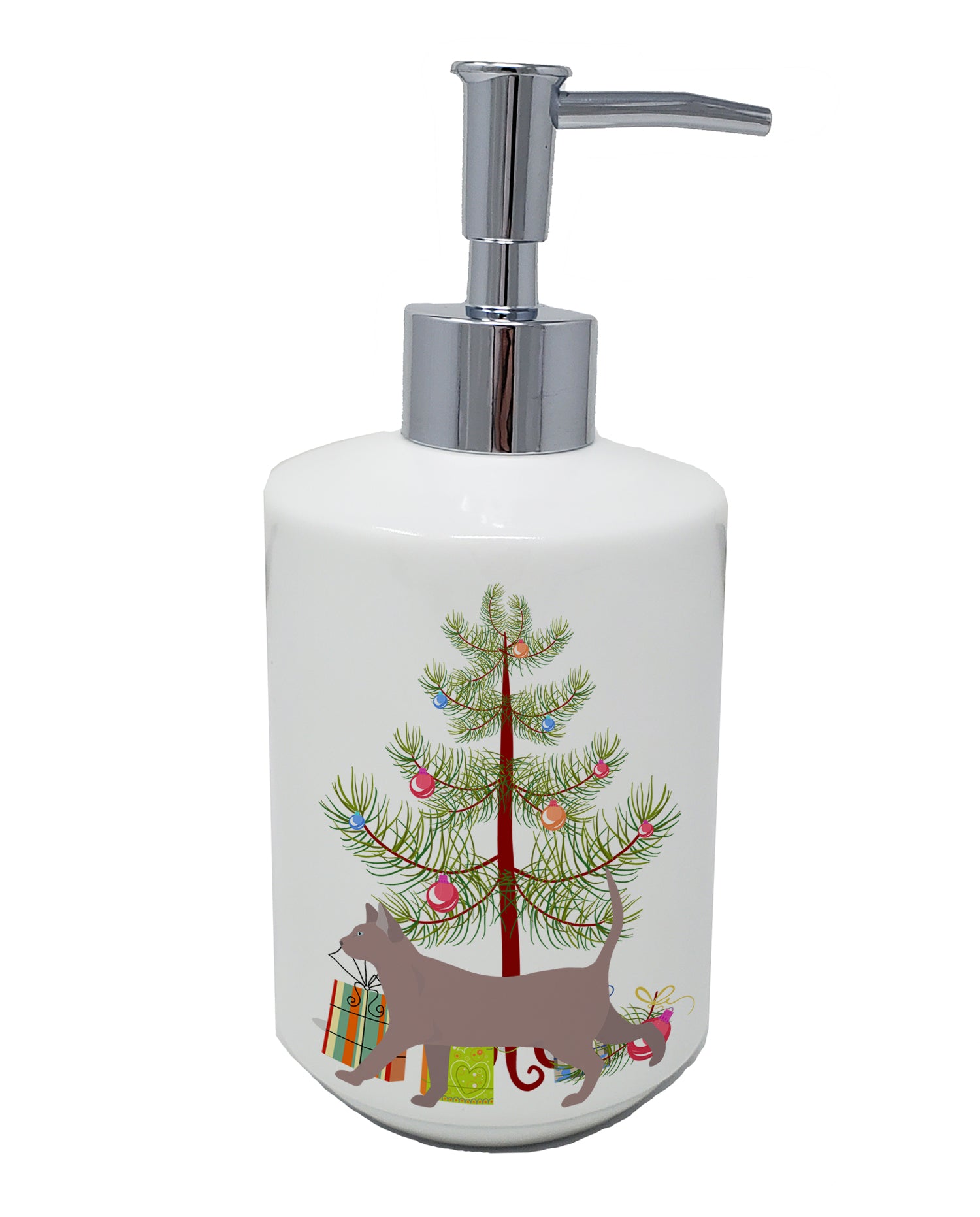 Buy this Thai Lilac #2 Cat Merry Christmas Ceramic Soap Dispenser