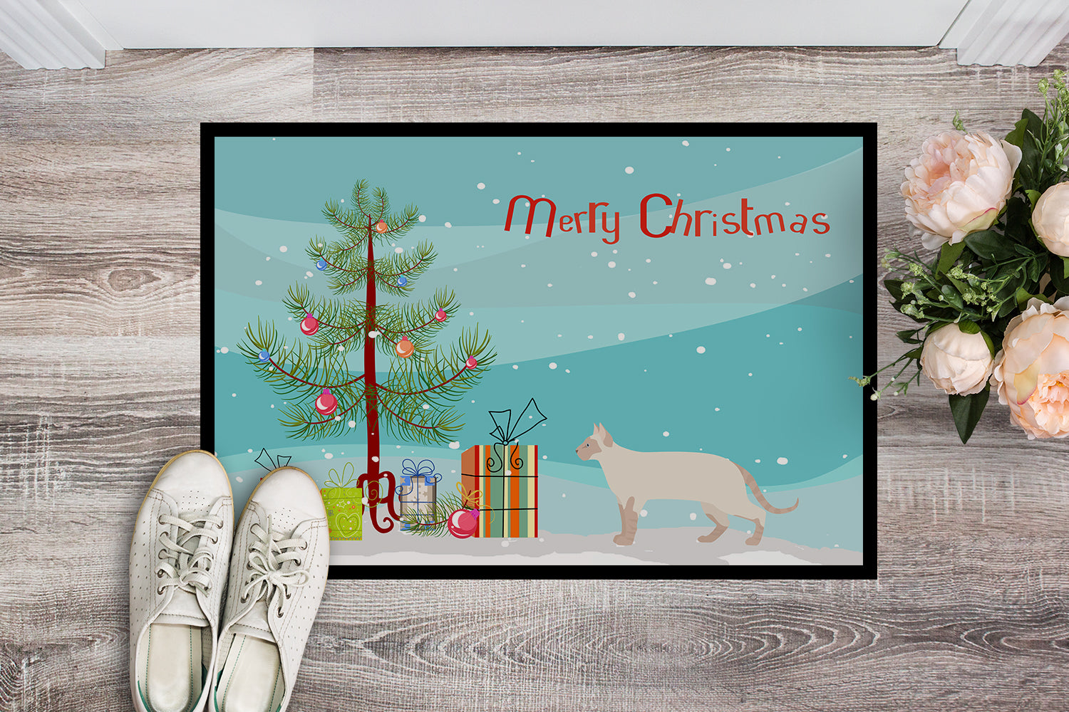 Tonkinese #2 Cat Merry Christmas Indoor or Outdoor Mat 18x27 CK4730MAT - the-store.com