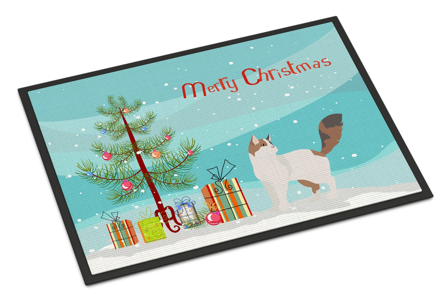 Turkish Van Cat Merry Christmas Indoor or Outdoor Mat 24x36 CK4733JMAT by Caroline's Treasures