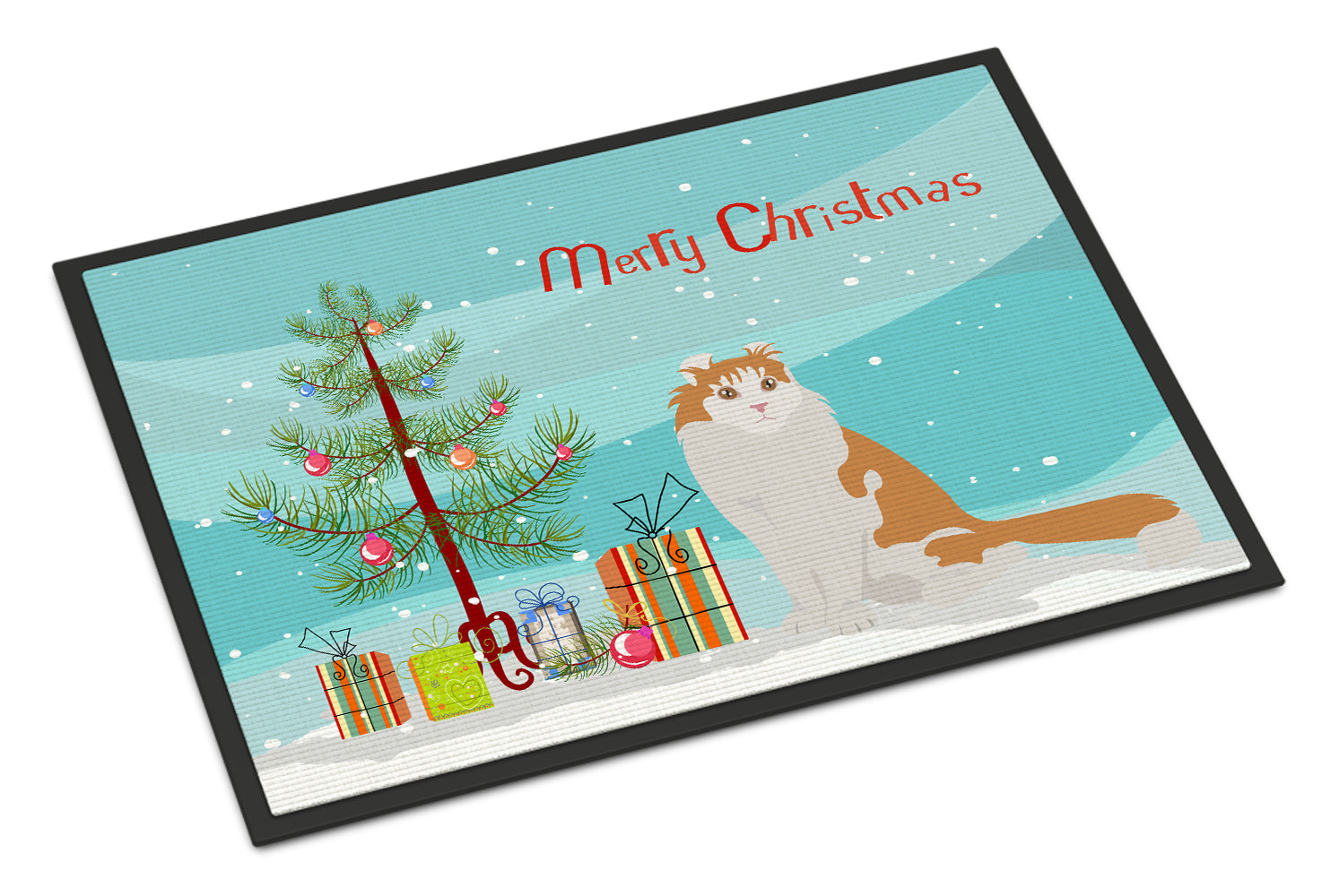 American Curl Cat Merry Christmas Indoor or Outdoor Mat 18x27 CK4741MAT - the-store.com