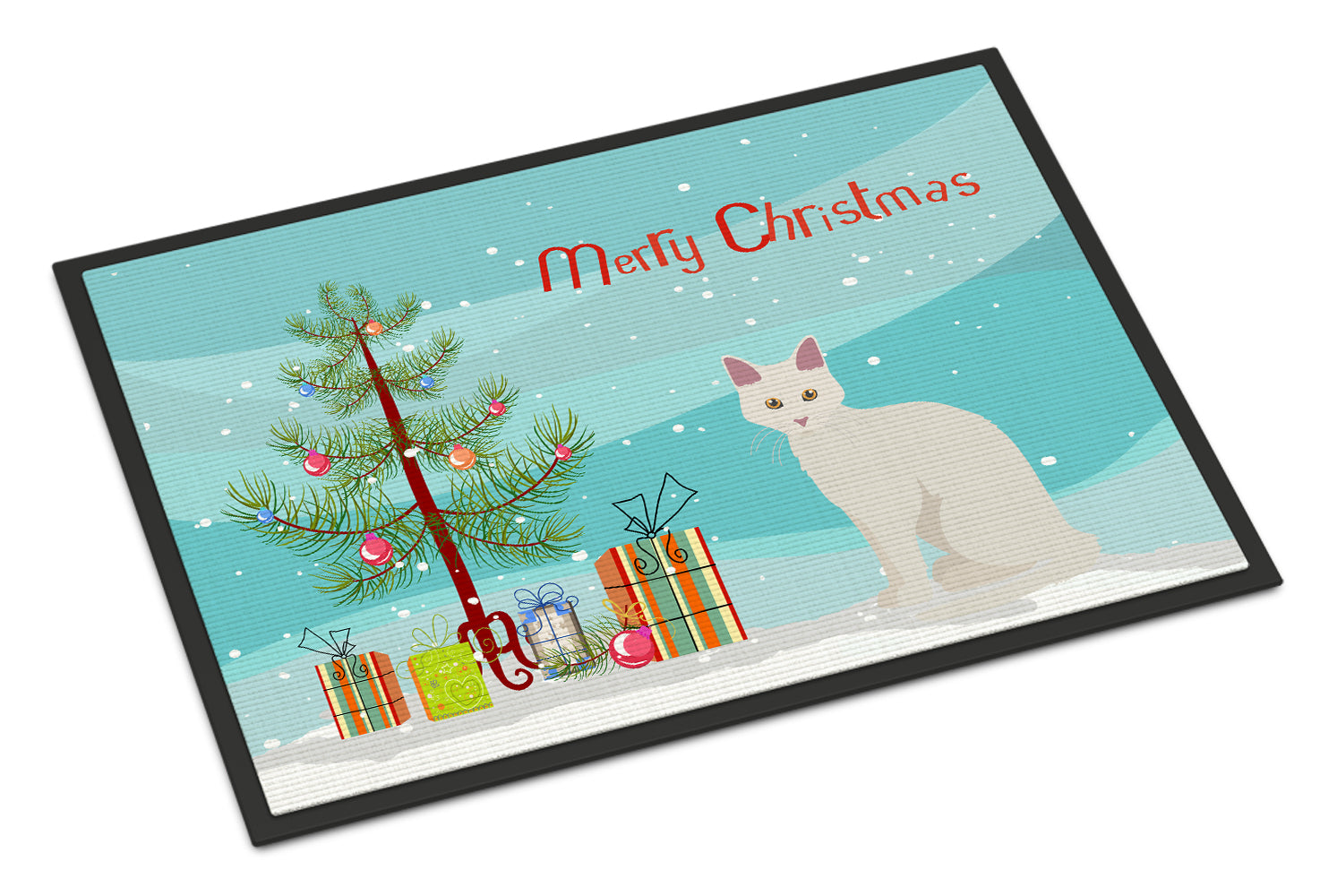 Aphrodite Giant Cat Merry Christmas Indoor or Outdoor Mat 18x27 CK4744MAT - the-store.com