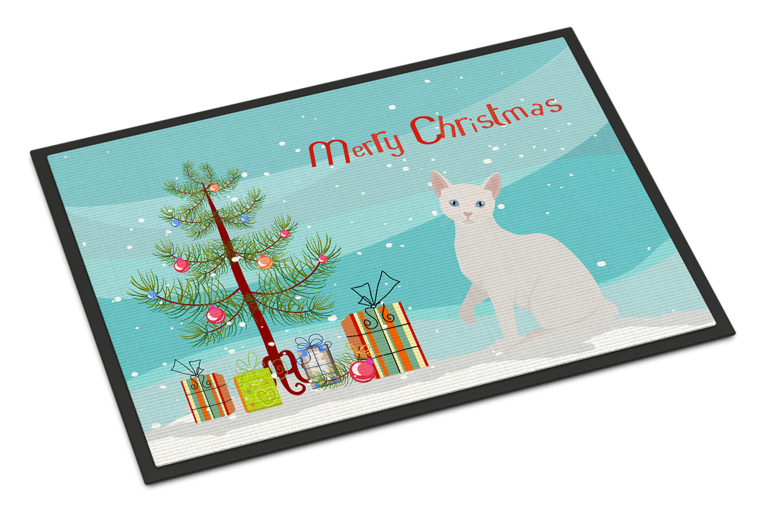 Arabian Mau Cat Merry Christmas Indoor or Outdoor Mat 18x27 CK4745MAT - the-store.com