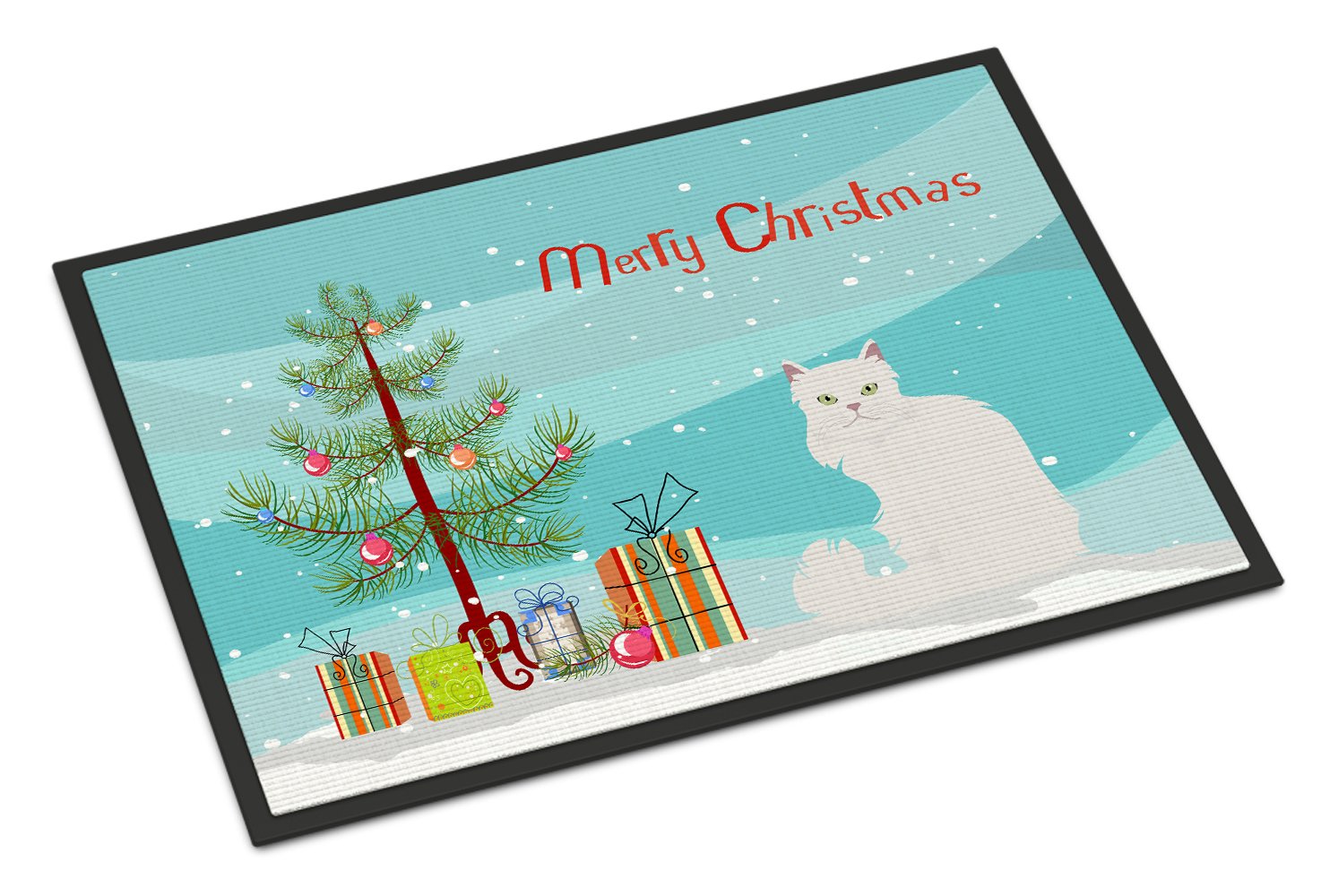 Asian Semi Longhaired Cat Merry Christmas Indoor or Outdoor Mat 24x36 CK4746JMAT by Caroline's Treasures