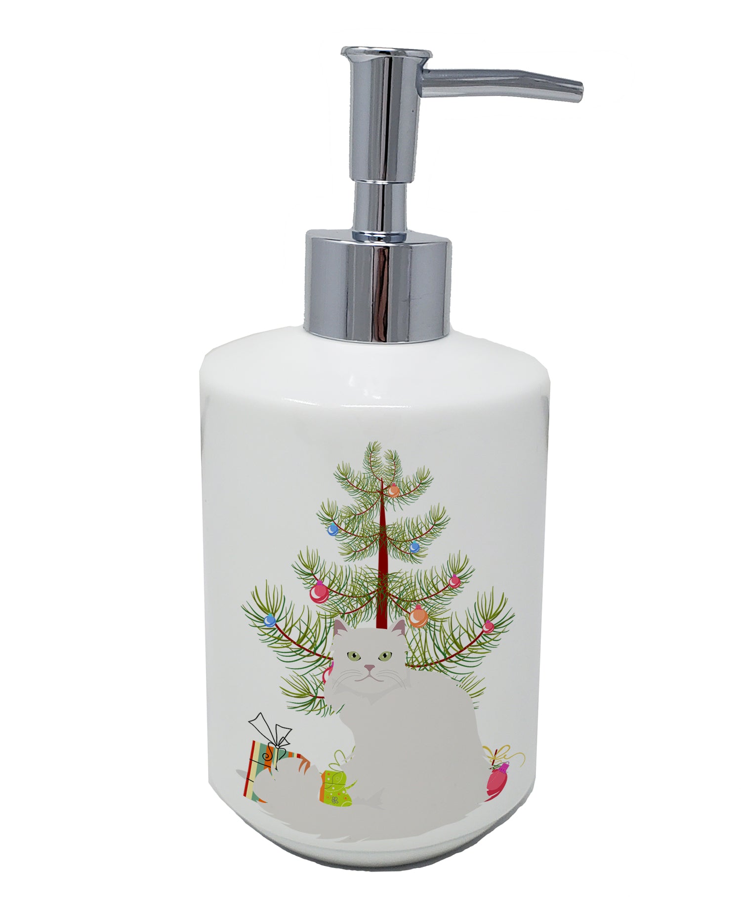 Buy this Asian Semi Longhaired Cat Merry Christmas Ceramic Soap Dispenser