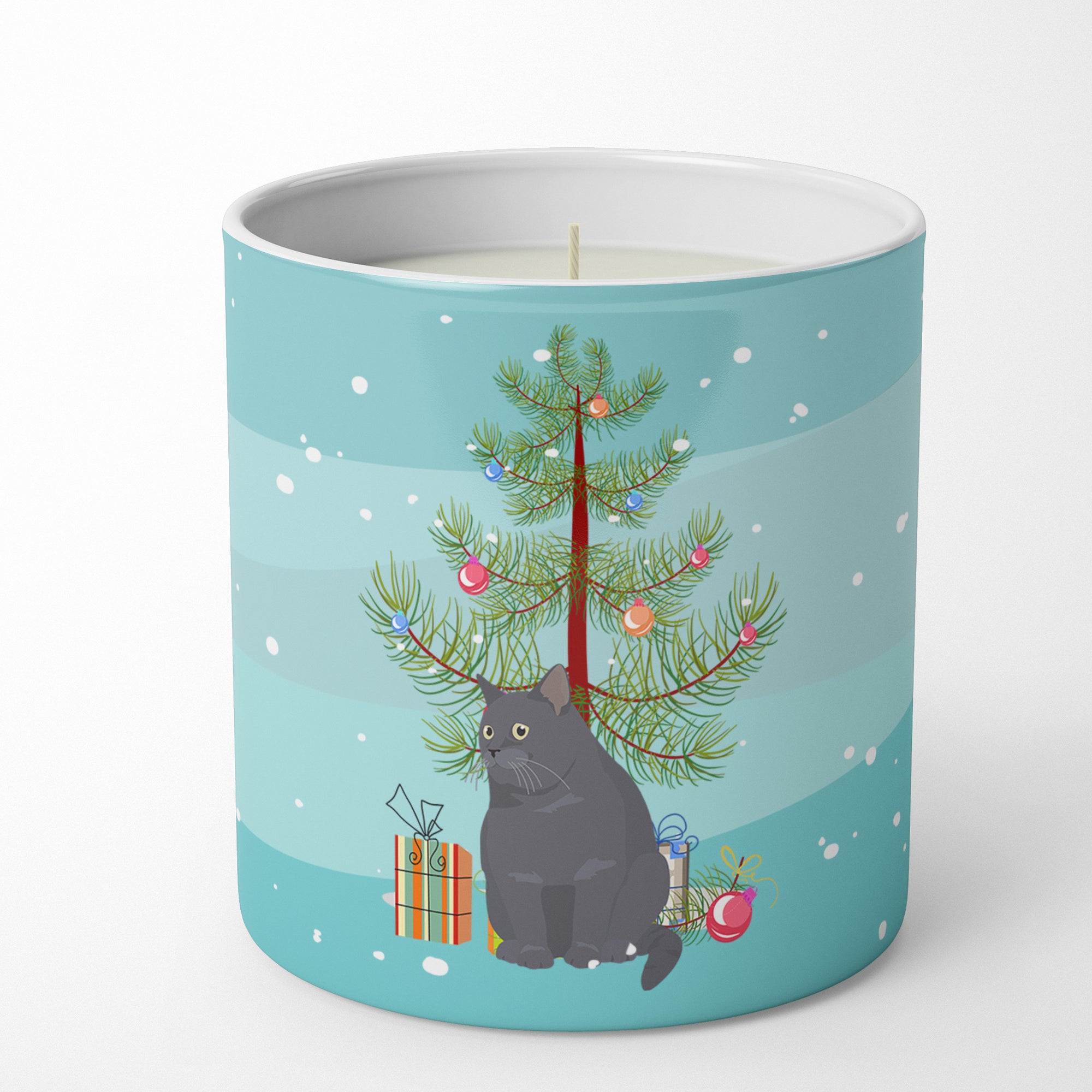 Buy this British Shorthair #2 Cat Merry Christmas 10 oz Decorative Soy Candle