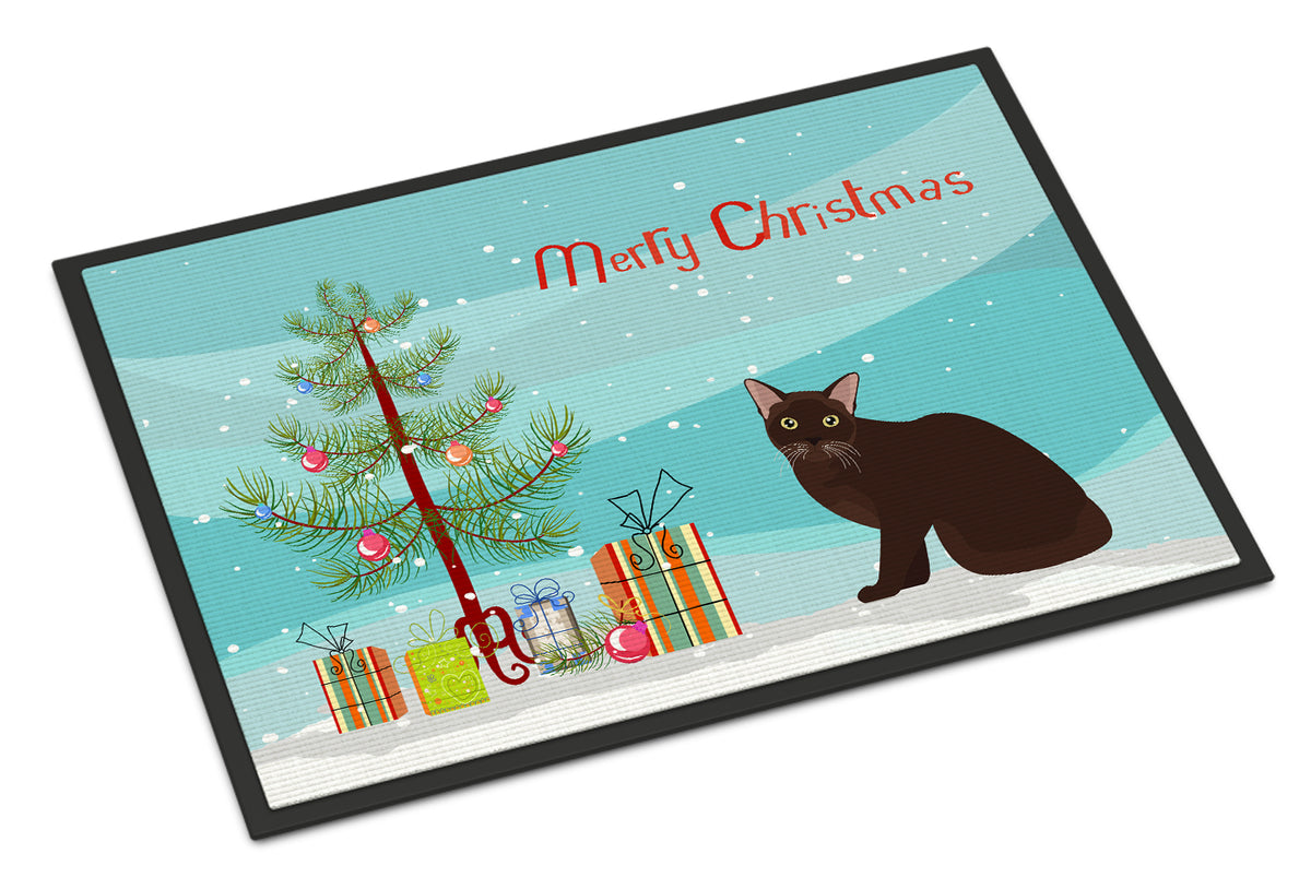 Burmese #1 Cat Merry Christmas Indoor or Outdoor Mat 18x27 CK4753MAT - the-store.com