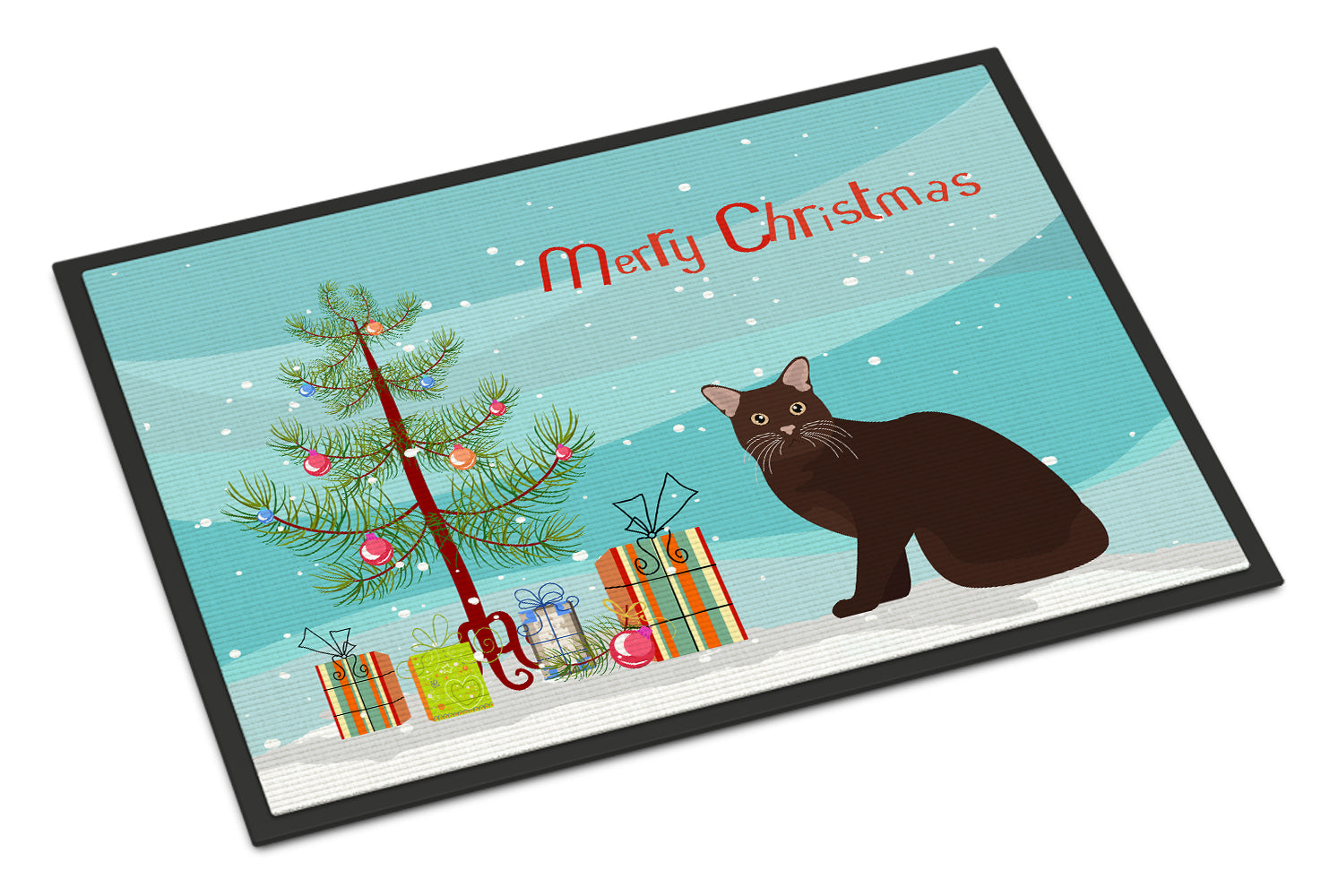 Burmese #2 Cat Merry Christmas Indoor or Outdoor Mat 18x27 CK4754MAT - the-store.com