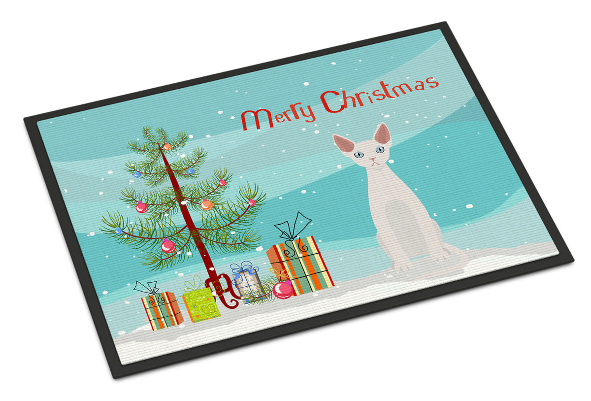 Devon Rex #2 Cat Merry Christmas Indoor or Outdoor Mat 18x27 CK4763MAT - the-store.com