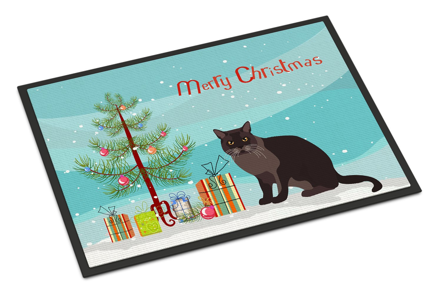 European Burmese Cat Merry Christmas Indoor or Outdoor Mat 24x36 CK4767JMAT by Caroline's Treasures