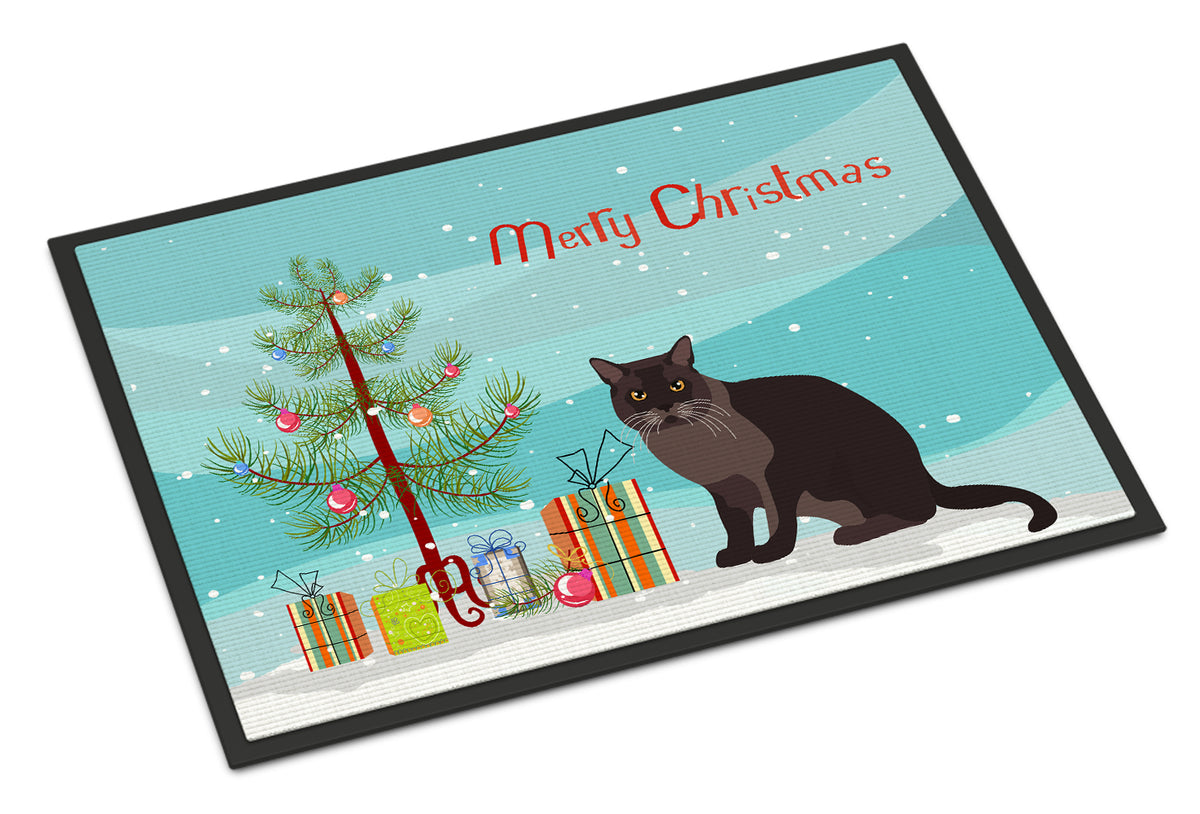 European Burmese Cat Merry Christmas Indoor or Outdoor Mat 18x27 CK4767MAT - the-store.com