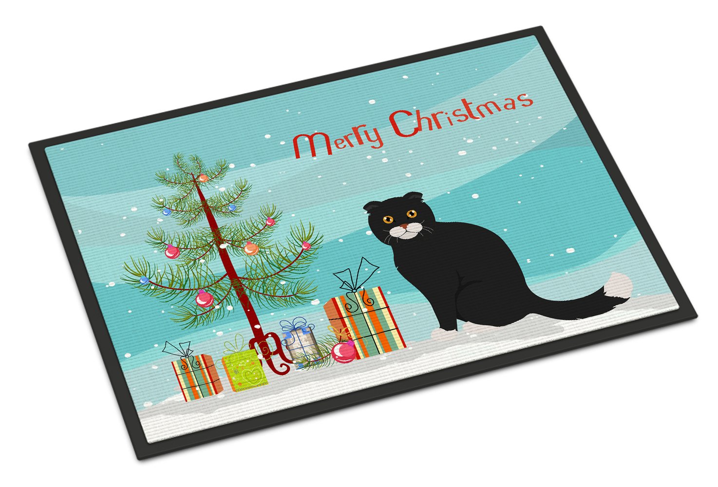 Foldex Exotic Fold #2 Cat Merry Christmas Indoor or Outdoor Mat 24x36 CK4769JMAT by Caroline's Treasures