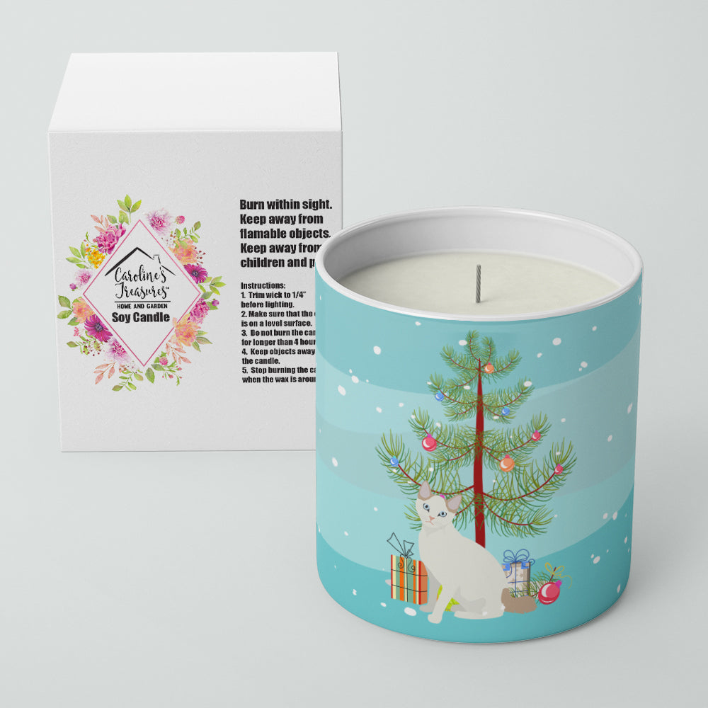 Korean Bobtail Cat Merry Christmas 10 oz Decorative Soy Candle - the-store.com