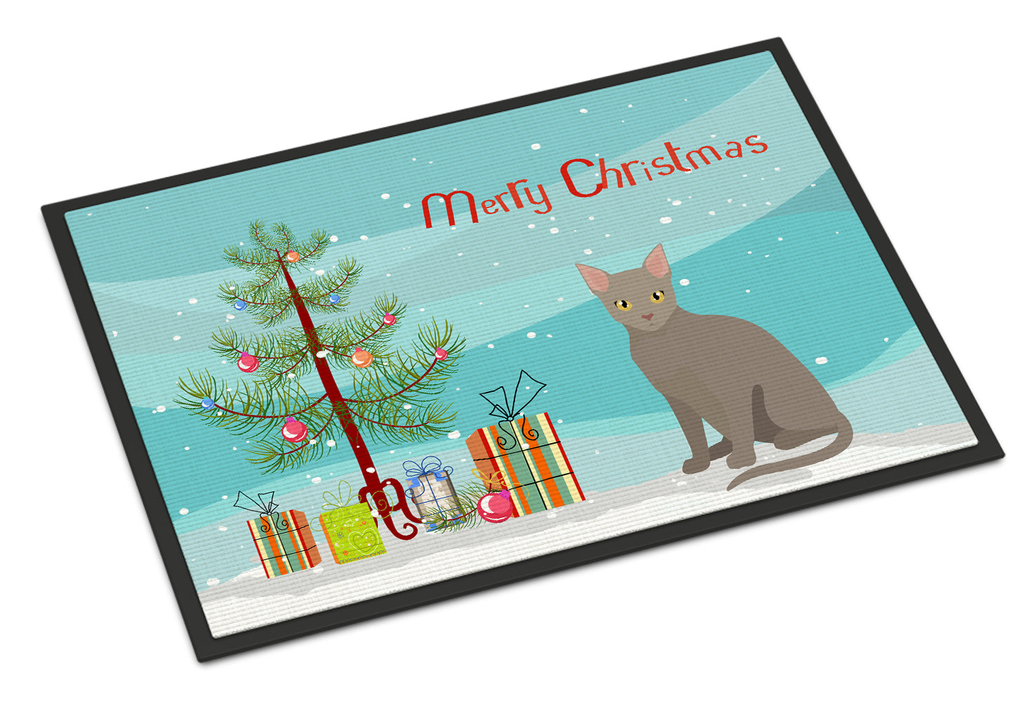 Malayan Cat Merry Christmas Indoor or Outdoor Mat 18x27 CK4775MAT - the-store.com