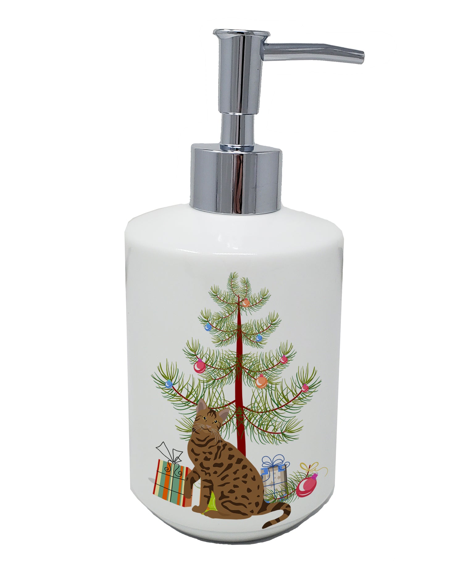 Buy this Ocicat #2 Cat Merry Christmas Ceramic Soap Dispenser