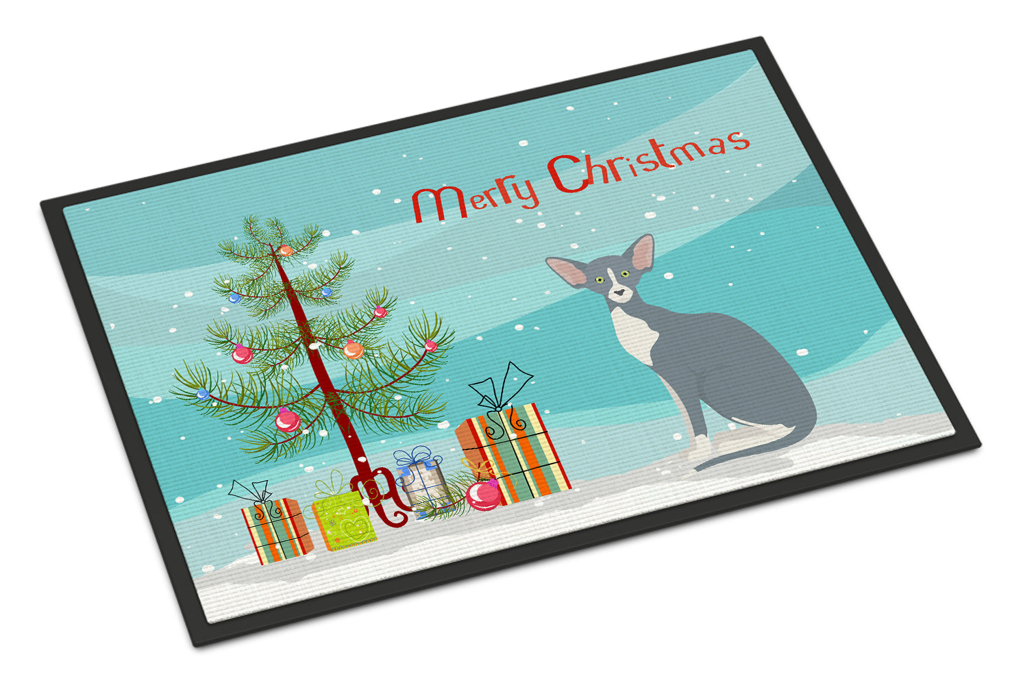 Peterbald Cat Merry Christmas Indoor or Outdoor Mat 18x27 CK4785MAT - the-store.com