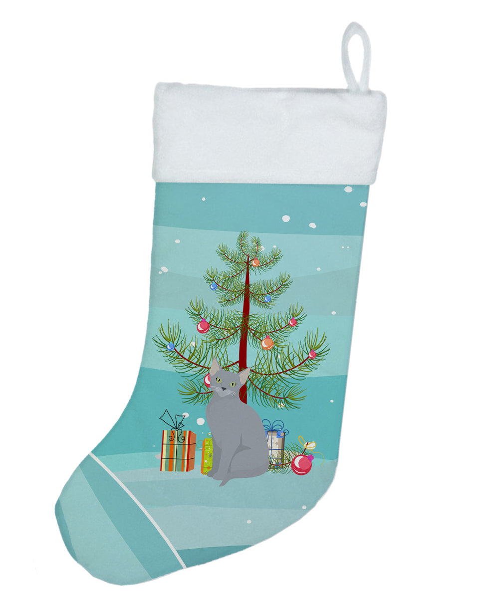 Russian Blue Cat Merry Christmas Christmas Stocking  the-store.com.