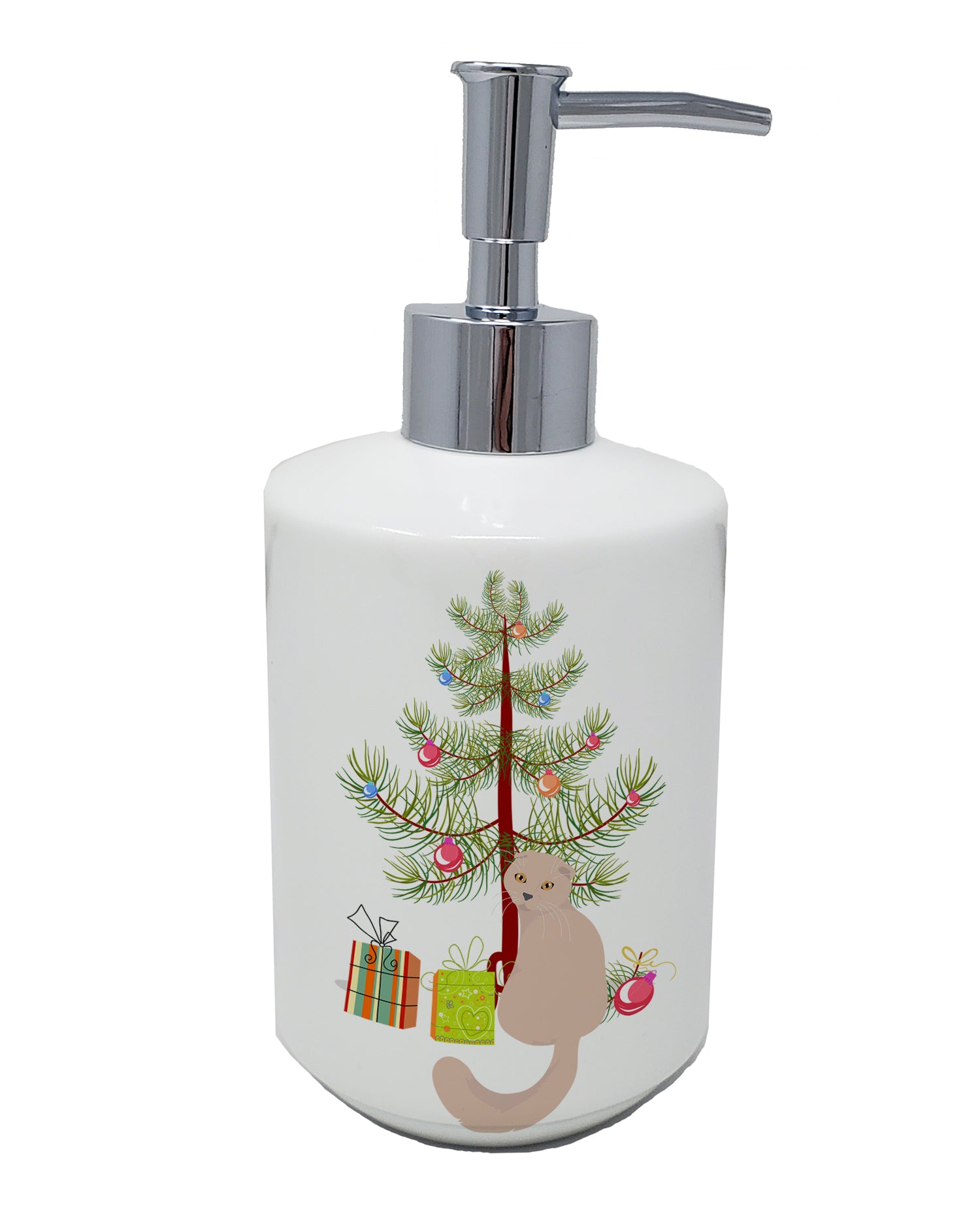 Buy this Scottish Fold Cat Merry Christmas Ceramic Soap Dispenser