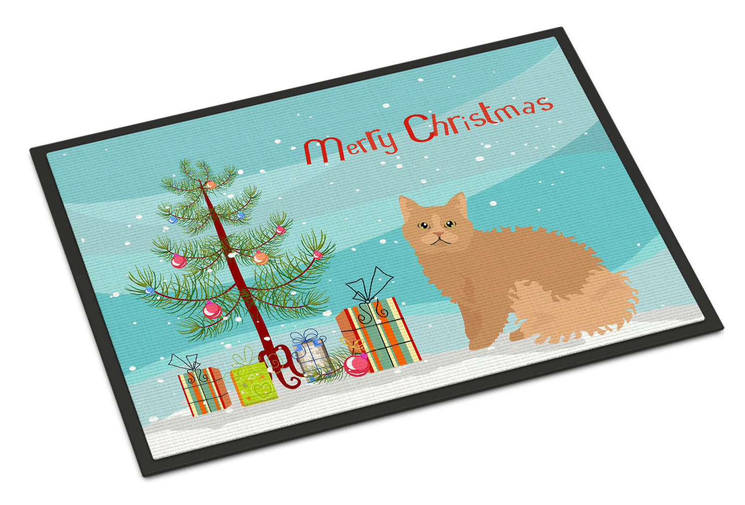 Selkirk Rex Cat Merry Christmas Indoor or Outdoor Mat 18x27 CK4790MAT - the-store.com