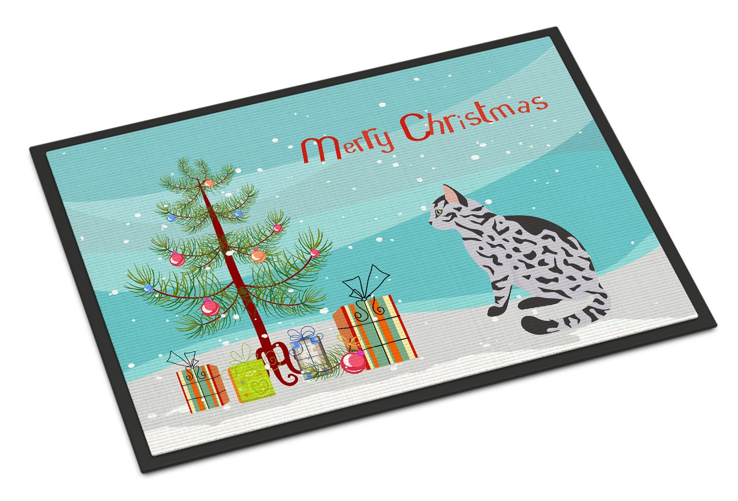 Serengeti Cat Merry Christmas Indoor or Outdoor Mat 24x36 CK4791JMAT by Caroline's Treasures