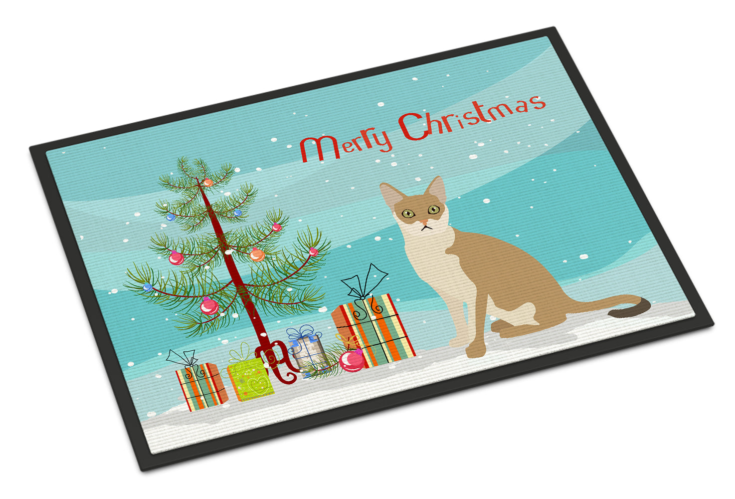 Singapura #1 Cat Merry Christmas Indoor or Outdoor Mat 18x27 CK4795MAT - the-store.com