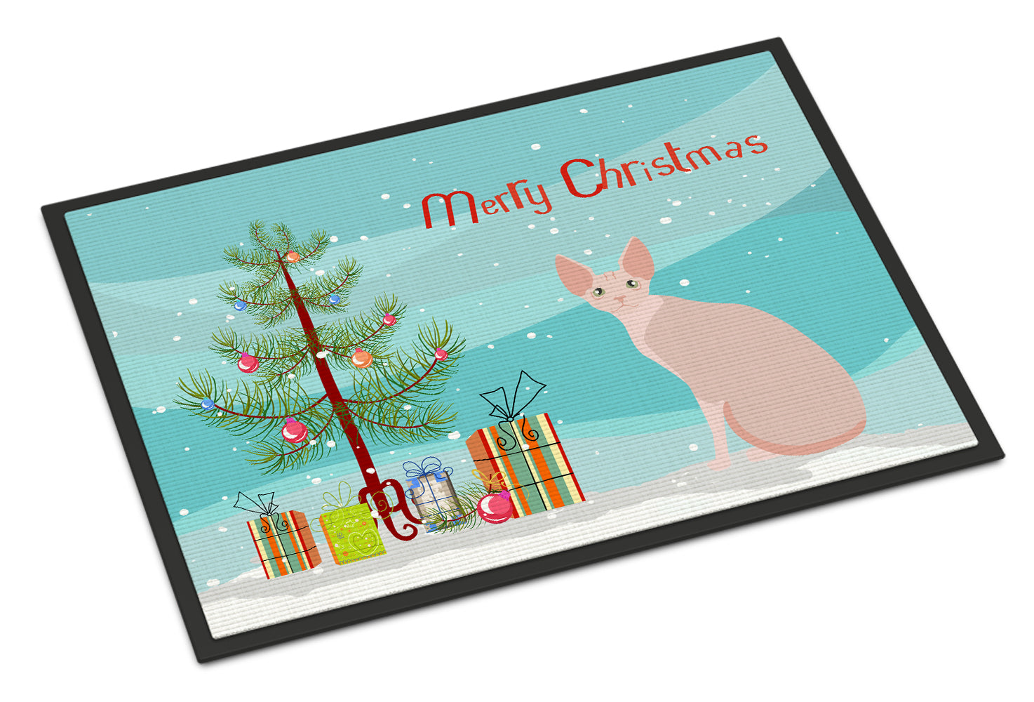 Sphynx #2 Cat Merry Christmas Indoor or Outdoor Mat 18x27 CK4801MAT - the-store.com