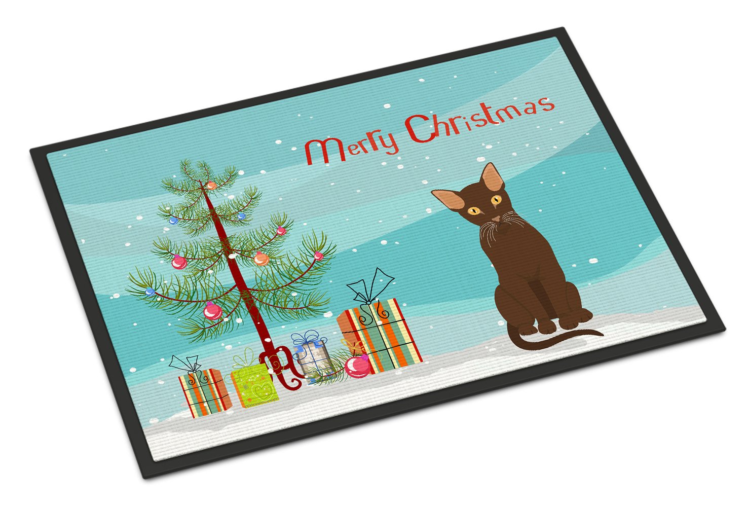 Suphalak Cat Merry Christmas Indoor or Outdoor Mat 24x36 CK4803JMAT by Caroline's Treasures