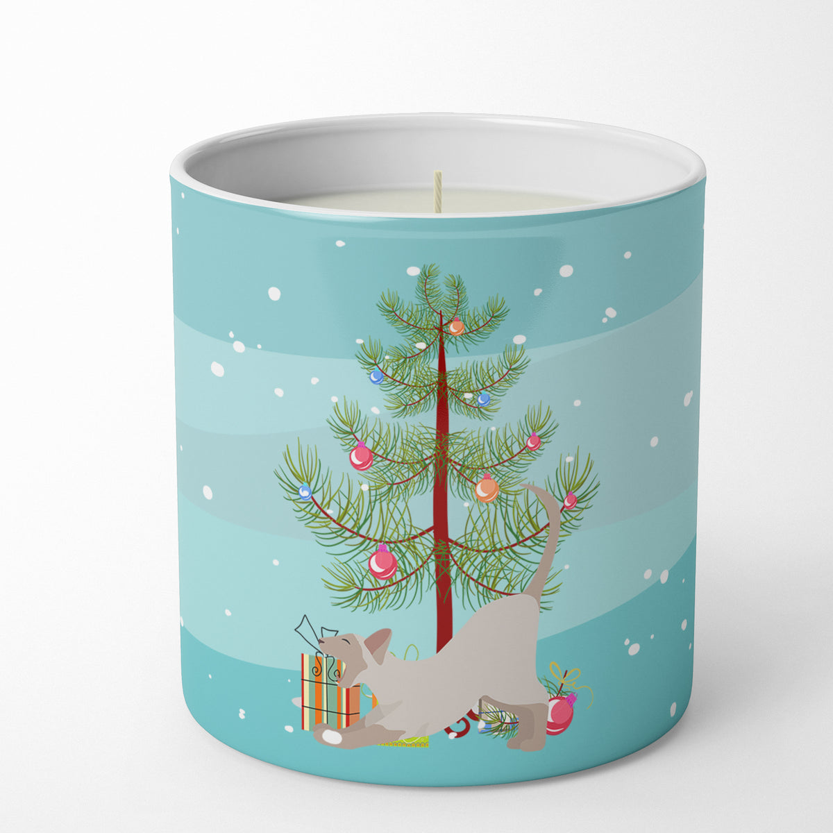 Buy this Thai Lilac Cat Merry Christmas 10 oz Decorative Soy Candle