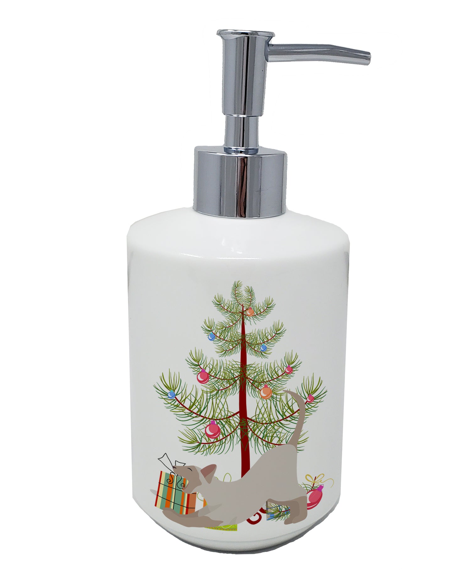 Buy this Thai Lilac Cat Merry Christmas Ceramic Soap Dispenser