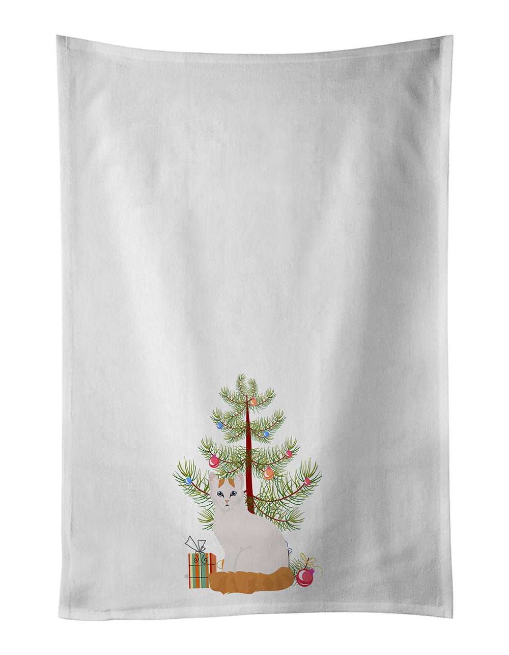 Buy this Turkish Van Cat Merry Christmas White Kitchen Towel Set of 2