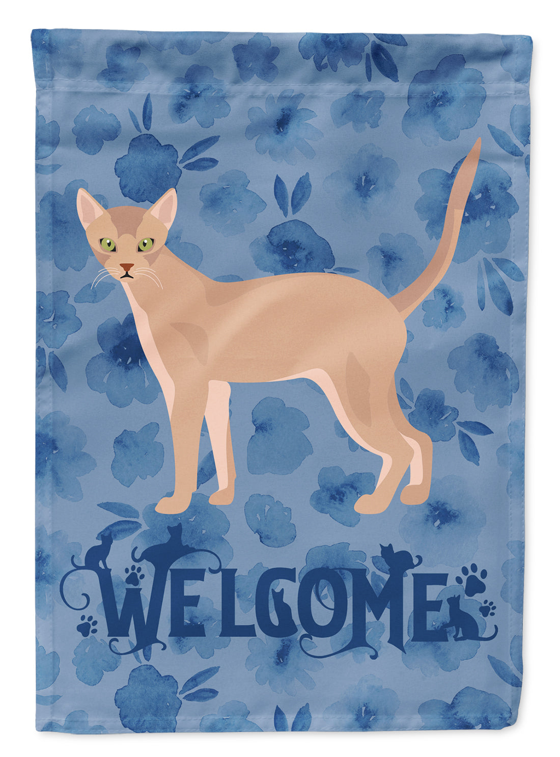 Fawn Abyssinian Cat Welcome Flag Garden Size CK4812GF  the-store.com.